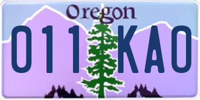 OR license plate 011KAO