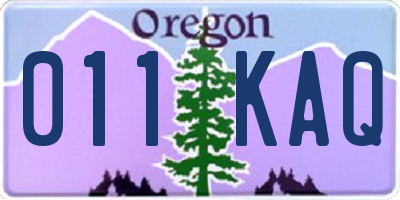 OR license plate 011KAQ