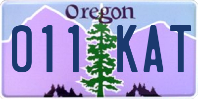 OR license plate 011KAT