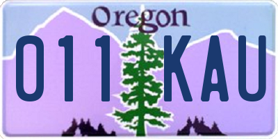 OR license plate 011KAU