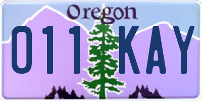 OR license plate 011KAY