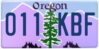 OR license plate 011KBF