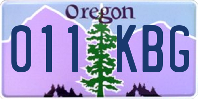 OR license plate 011KBG
