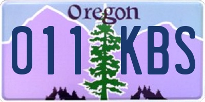 OR license plate 011KBS