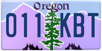OR license plate 011KBT