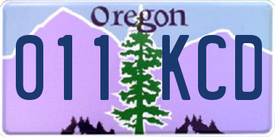 OR license plate 011KCD