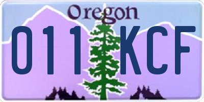OR license plate 011KCF