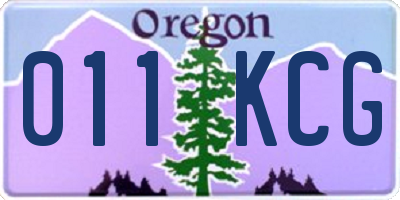 OR license plate 011KCG