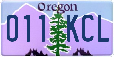 OR license plate 011KCL