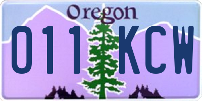 OR license plate 011KCW