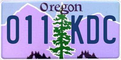 OR license plate 011KDC