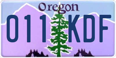 OR license plate 011KDF