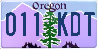 OR license plate 011KDT