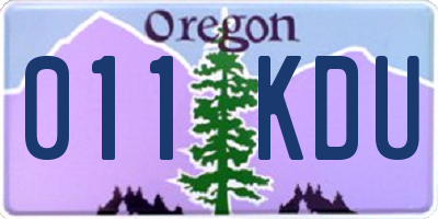OR license plate 011KDU