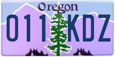 OR license plate 011KDZ