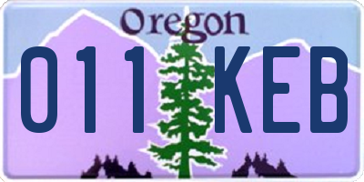 OR license plate 011KEB