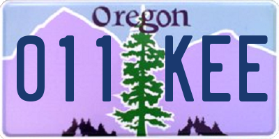 OR license plate 011KEE