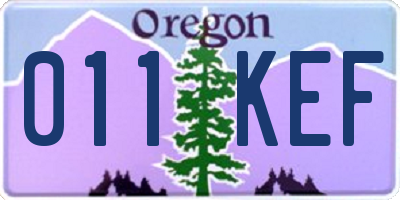 OR license plate 011KEF