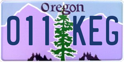 OR license plate 011KEG