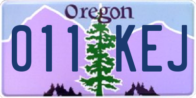 OR license plate 011KEJ