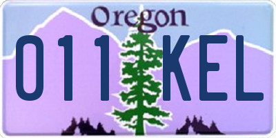 OR license plate 011KEL