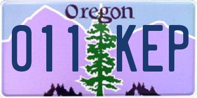 OR license plate 011KEP