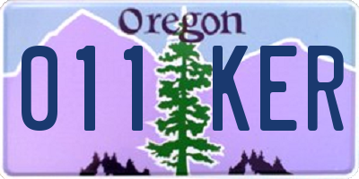 OR license plate 011KER