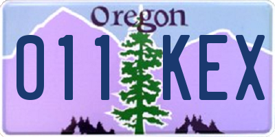 OR license plate 011KEX