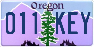 OR license plate 011KEY