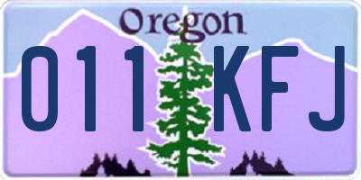 OR license plate 011KFJ