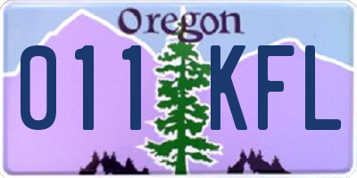 OR license plate 011KFL