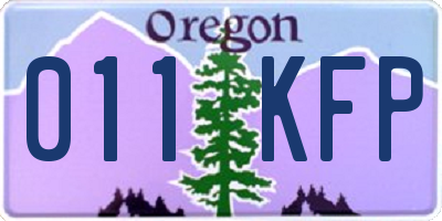 OR license plate 011KFP