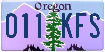 OR license plate 011KFS