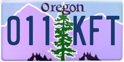 OR license plate 011KFT