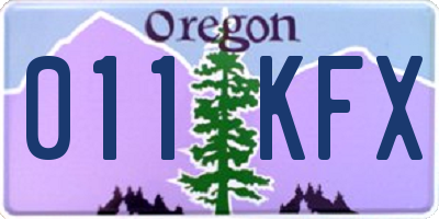 OR license plate 011KFX