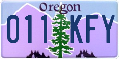 OR license plate 011KFY
