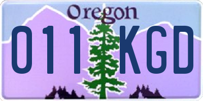 OR license plate 011KGD