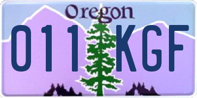 OR license plate 011KGF