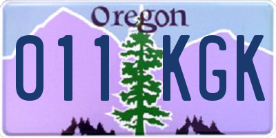 OR license plate 011KGK