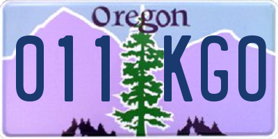 OR license plate 011KGO