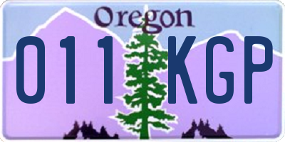 OR license plate 011KGP