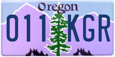 OR license plate 011KGR