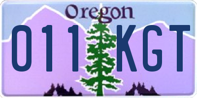 OR license plate 011KGT