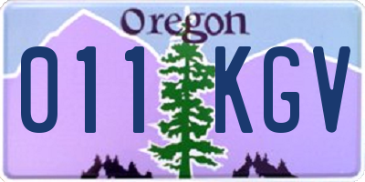 OR license plate 011KGV