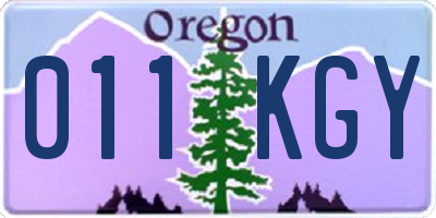 OR license plate 011KGY