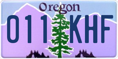 OR license plate 011KHF
