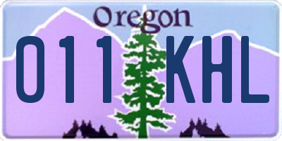 OR license plate 011KHL