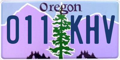 OR license plate 011KHV