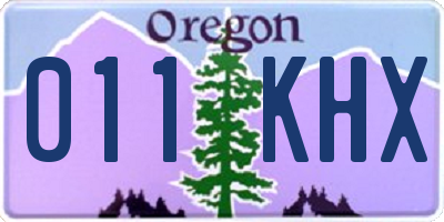 OR license plate 011KHX