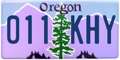 OR license plate 011KHY